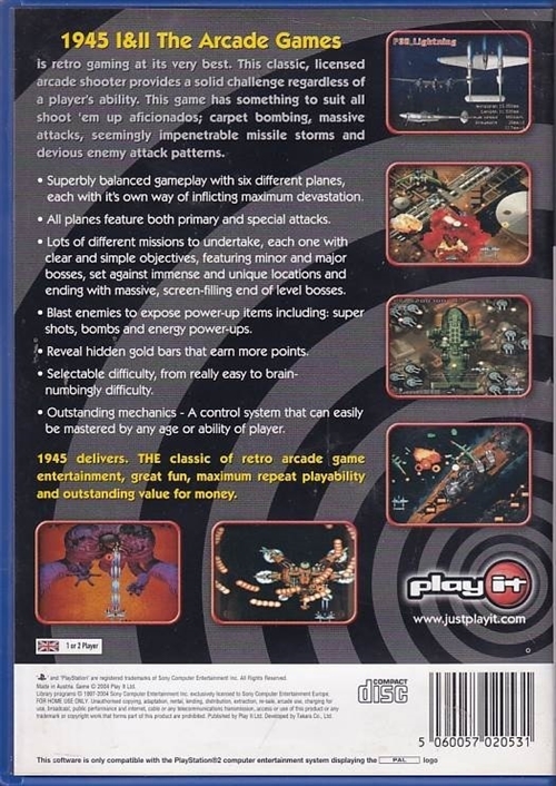 1945 I&II the Arcade Games - PS2 (B Grade) (Genbrug)